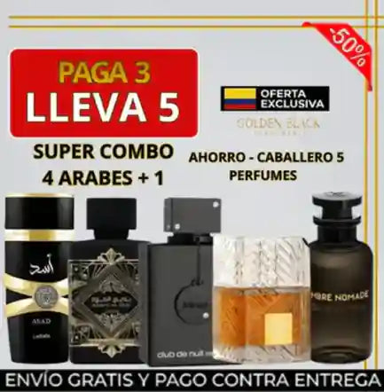 SUPER COMBO ARABE: ASAD + OUD FOR GLORY + CLUB DE NUIT + KHAMRAH + OMBRE NOMADE